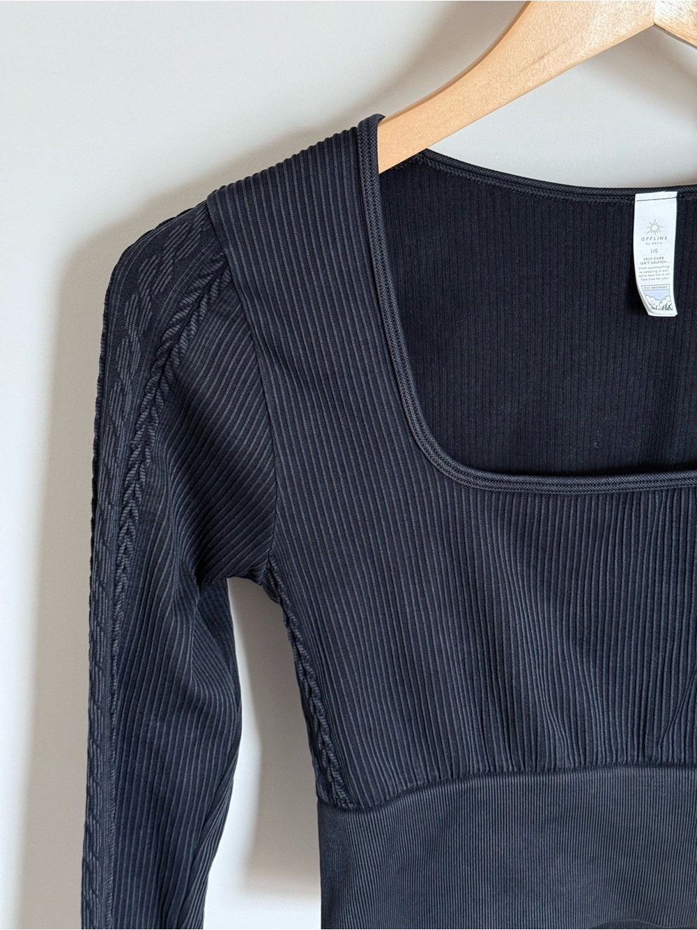 OFFLINE by Aerie Seamless Ribbed Long Sleeve Crop Top Large - Picture 6 of 13
